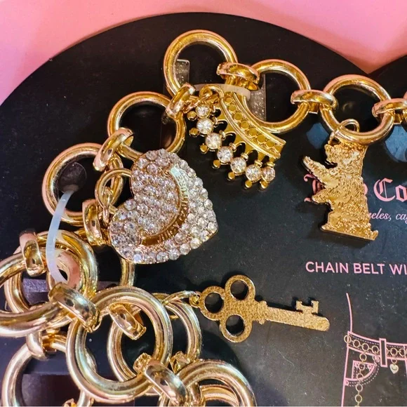 Juicy Couture Charm Chain Belt in Pink Heart Gift Box - Picture 4 of 6